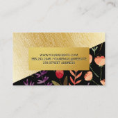 春の花 |金ゴールド木目パターン 名刺 (裏面)