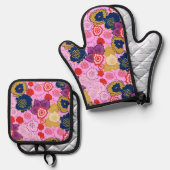 春の花 鍋つかみ&鍋敷きセット (正面/裏面)