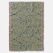 春の花、青と黄色、花のパターン スローブランケット (正面縦)