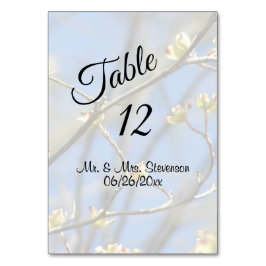 春の花(黒い名前と日付) テーブルナンバー