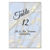 春の花（黒い名前と日付） テーブルナンバー (裏面)