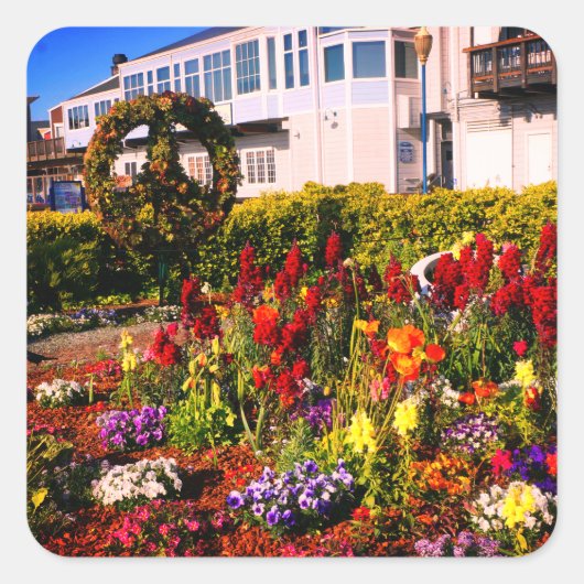 春の花#8ステッカー スクエアシール (正面)