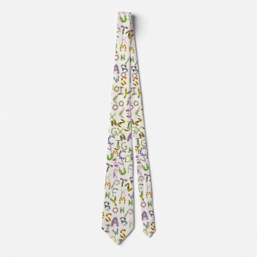 春の花- Alphabet Boho ネクタイ (正面)