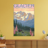 春の花- MT(Glacier National Park) キャンバスプリント (インサイチュ (リビング))