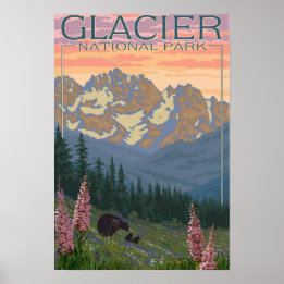 春の花- MT(Glacier National Park) ポスター
