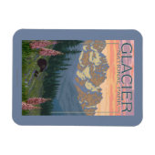 春の花- MT(Glacier National Park) マグネット (横)