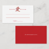 春の花AI LOVE書道中国の結婚の プレイスカード (正面/裏面)