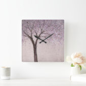 春の花II スクエア壁時計 (ホーム)