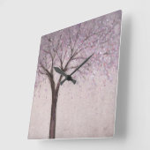 春の花II スクエア壁時計 (傾斜)