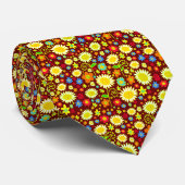 春の花II – レッドブラウン ネクタイ (ロール)