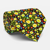 春の花II – 黒 ネクタイ (ロール)