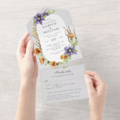 春の花rsvpは結婚すべて一つに添付 オールインワン招待状 (貼ってはがせる)