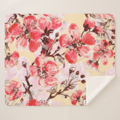 春の花Uパターン シェルパブランケット (正面(横))