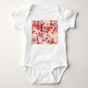 春の花Uパターン ベビーボディスーツ
