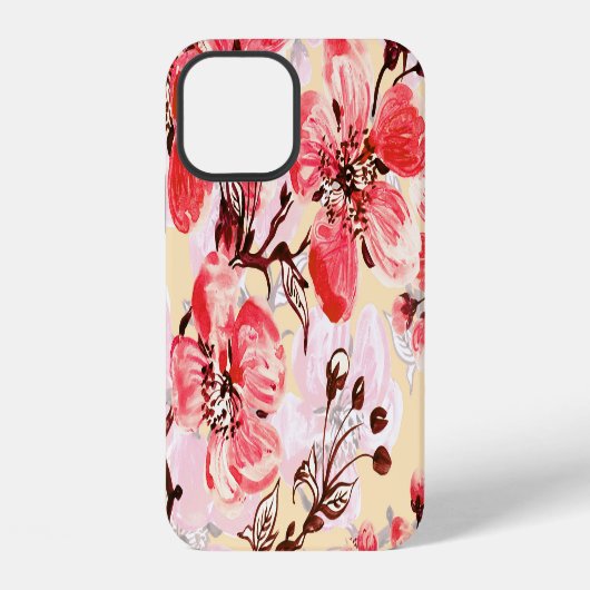 春の花Uパターン iPhoneケース (裏面)