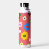 春の花Y2Kレトロパターン ウォーターボトル (左面)