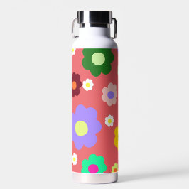 春の花Y2Kレトロパターン ウォーターボトル