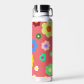 春の花Y2Kレトロパターン ウォーターボトル (背面)