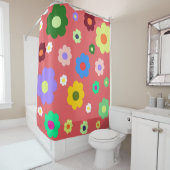 春の花Y2Kレトロパターン シャワーカーテン (インサイチュ)