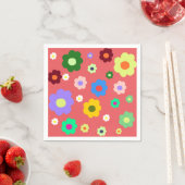 春の花Y2Kレトロパターン スタンダードカクテルナプキン (インサイチュ)