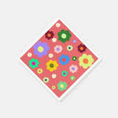 春の花Y2Kレトロパターン スタンダードカクテルナプキン (角)