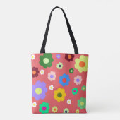 春の花Y2Kレトロパターン トートバッグ (裏面)