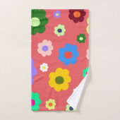 春の花Y2Kレトロパターン バスタオルセット (ハンドタオル)