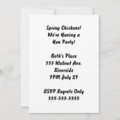 春の若い娘のパーティ招待 招待状 (裏面)