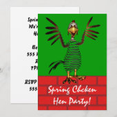 春の若い鶏パーティーの招待状 招待状 (正面/裏面)