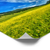 春の草原と青空 ポスター (角)