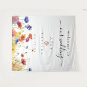 春の草原の野の花のタペストリー タペストリー (正面(横))