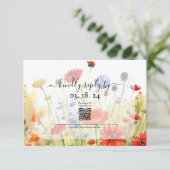 春の草原の野の花 返信カード 出欠カード (スタンド正面)