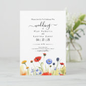 春の草原の野生の花　結婚式招待状 招待状 (スタンド正面)