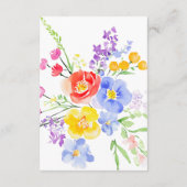 春の華やかな水彩花の結婚式の詳細 エンクロージャーカード (裏面)