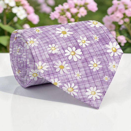 春の華やかな紫の花柄ネクタイ ネクタイ