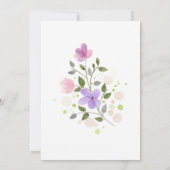 春の華やかな花の水彩画ベビーシャワー 招待状 (裏面)