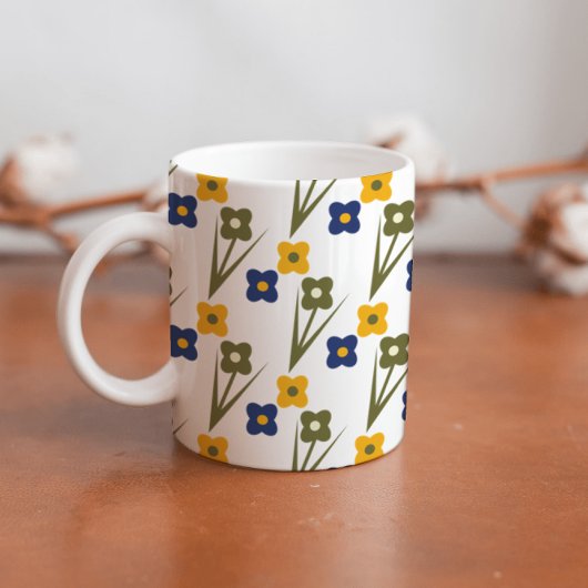 春の華やかな花柄 コーヒーマグカップ