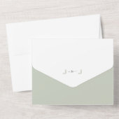 春の葉のスワッシュイニシャル オールインワン招待状 (裏面)