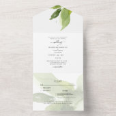 春の葉のスワッシュ ウェディング オールインワン招待状 (内側)