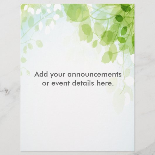 春の葉の水彩オーダーメイド チラシ (正面)