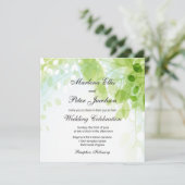 春の葉の水彩結婚式 招待状 (スタンド正面)