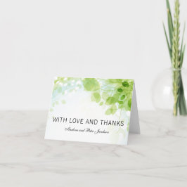 春の葉の水彩　ありがとうございます サンキューカード