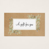 春の葉の素朴なクラフトギフト券 (正面)