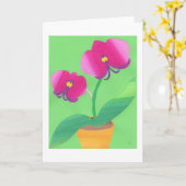 春の蘭 カード (黄色い花)