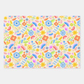 春の虹とドット ラッピングペーパーシート (正面)