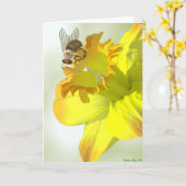 春の蜂 カード (黄色い花)