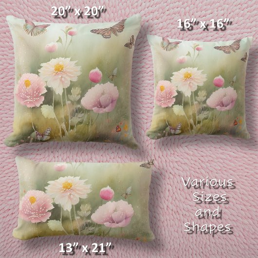 春の蝶と花 クッション