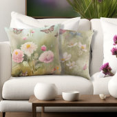 春の蝶と花 クッション