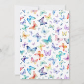 春の蝶のベビーシャワー招待状 – カラフル 招待状 (裏面)