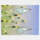 春の蝶のミラー フリースブランケット (正面(横))